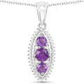 3.60 Carat Genuine Amethyst and White Topaz .925 Sterling Silver 3 Piece Jewelry Set (Ring, Earrings, and Pendant w/ Chain) by Bids.com
