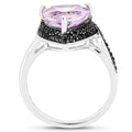 3.53 Carat Genuine Pink Amethyst and Black Spinel .925 Sterling Silver Ring by Bids.com