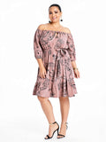 City Chic Trendy Plus Size Printed Off-The-Shoulder Peasant Dress, Size 20W by Vanessa Jane