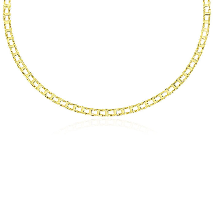 14k Yellow Gold Men's Necklace with Track Design Links by Bids.com