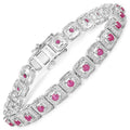 3.12 Carat Genuine Johnson Ruby .925 Sterling Silver Bracelet by Bids.com