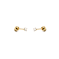 Classic CZ Tiny Diamond Screw Flat Back Earrings: Gold by Boutique 23