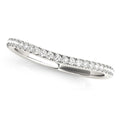 14k White Gold Pave Setting Style Curved Wedding Band (1/10 cttw) by Bids.com