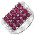 3.01 Carat Genuine Ruby & White Diamond .925 Sterling Silver Ring by Bids.com