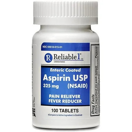 ASPIRIN 325MG ENTERIC COATED TABLET 100CT BY RELIABLE by Pasteur Pharmacy