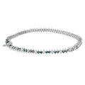 14K White Gold Round-Cut white and Blue Diamond Fashion Bracelet (3.70 cttw, H-I Color, SI1-SI2 Clarity) by Bids.com