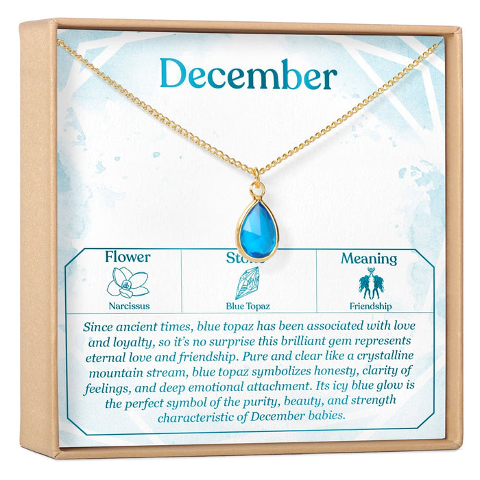 December Birthday Blue Topaz Birthstone Necklace by Dear Ava