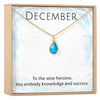 December Birthstone / Tanzanite Crystal Charm Necklace