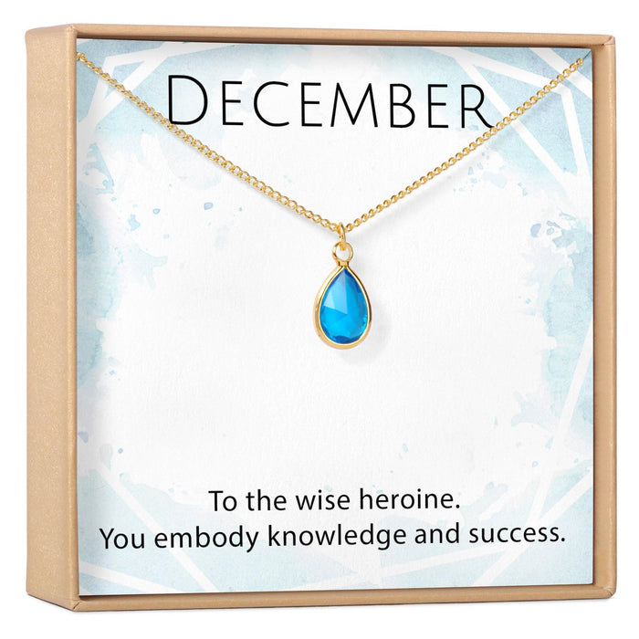 December Birthstone / Tanzanite Crystal Charm Necklace by Dear Ava