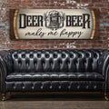 Deer And Beer Make Me Happy Hunting Sign II by Tailored Canvases
