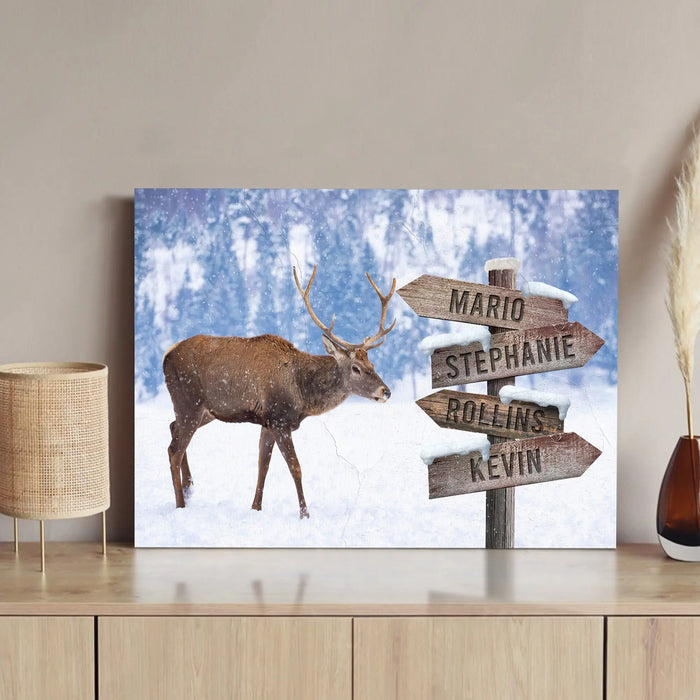Deer Family Names Sign by Tailored Canvases