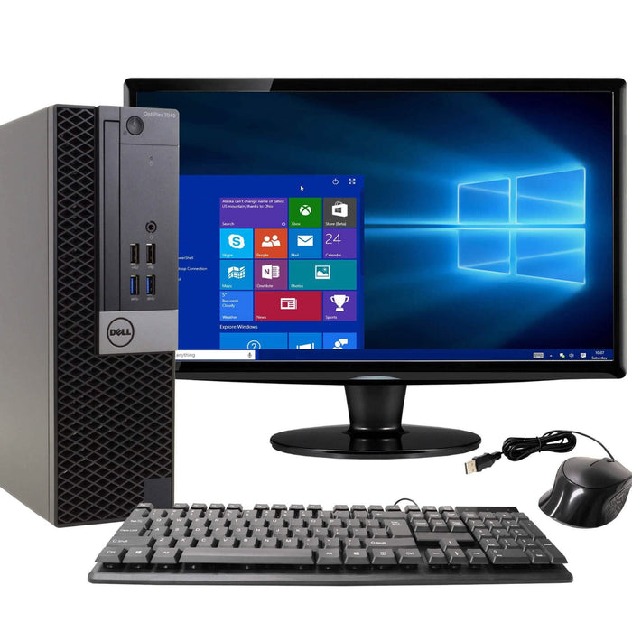 Dell OptiPlex 7040 Desktop Computer PC 22” Widescreen Screen (Refurbished) by DailySale