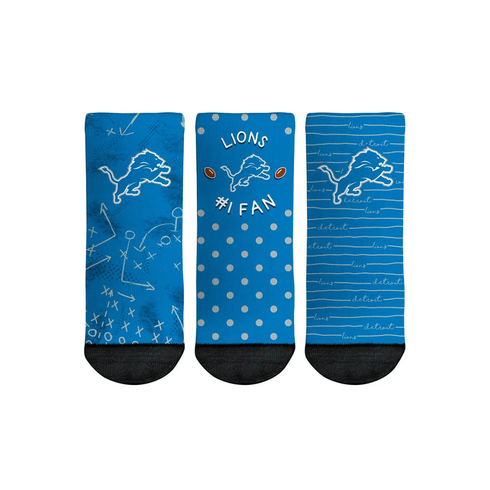 Detroit Lions - Number 1 Fan 3-Pack (Toddler) by Rock 'Em Socks