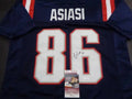Devin Asiasi New England Patriots Autographed Custom Football Jersey JSA W coa by Price Is Right Miami