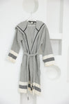 Cotton White & Black Bathrobe
