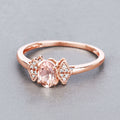 0.46 Carat Genuine Morganite and White Diamond 14K Rose Gold Ring by Bids.com