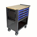 4 Drawers Multifunctional Tool Cart With Wheels And Wooden Top by DailySale