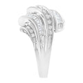 10K White Gold Round and Baguette Cut Diamond Channel Ring (3/4 Cttw, H-I Color, SI2-I1 Clarity) - Size 7 by Bids.com