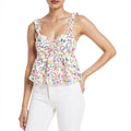 Aqua Womens Ruffled Sweetheart Neck Cropped, Size Large by Vanessa Jane