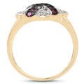 14K Yellow Gold Plated 0.57 Carat Genuine Ruby and White Cubic Zirconia .925 Sterling Silver Ring by Bids.com