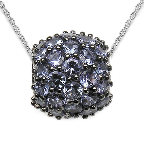 3.08 Carat Genuine Tanzanite .925 Sterling Silver Pendant by Bids.com