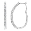 10KT White Gold 1 cttw Diamond Hoop Earrings (I-J Clarity, I2-I3 Color) by Bids.com