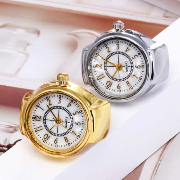 Dial Quartz Watch Creative Steel Cool Elastic Quartz Finger Ring Watch by DailySale