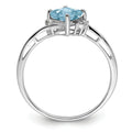 Diamond and Aquamarine Solitaire Bypass Ring by Fine Color Jewels