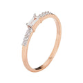 Diamond Baguette Engagement 10kt Rose Gold Ring by Fine Color Jewels