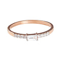 Diamond Baguette Engagement 10kt Rose Gold Ring by Fine Color Jewels
