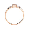 Diamond Baguette Engagement 10kt Rose Gold Ring by Fine Color Jewels