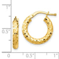Diamond-cut 14K Gold Hoop Earrings by Fine Color Jewels