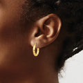 Diamond-cut 14K Gold Hoop Earrings by Fine Color Jewels