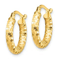 Diamond-cut 14K Gold Hoop Earrings by Fine Color Jewels