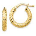 Diamond-cut 14K Gold Hoop Earrings by Fine Color Jewels