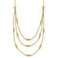 Diamond-Cut Beaded 14K Gold Polished Layered Necklace by Fine Color Jewels