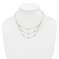 Diamond-Cut Beaded 14K Gold Polished Layered Necklace by Fine Color Jewels