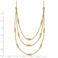 Diamond-Cut Beaded 14K Gold Polished Layered Necklace by Fine Color Jewels