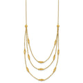 Diamond-Cut Beaded 14K Gold Polished Layered Necklace by Fine Color Jewels