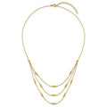 Diamond-Cut Beaded 14K Gold Polished Layered Necklace by Fine Color Jewels