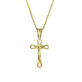 Diamond Cut Cross Necklace in Solid 10K Yellow Gold by DailySale