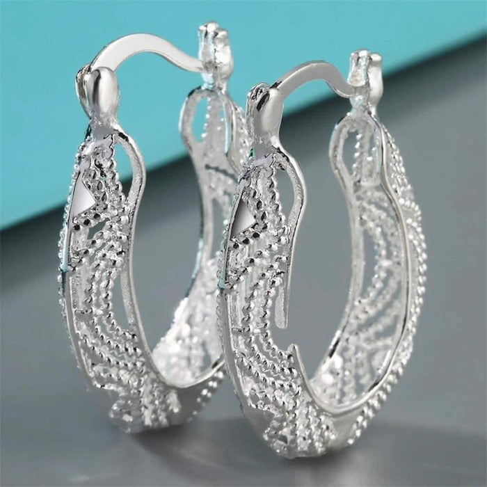 Diamond Cut Fancy Filigree Hoop Earrings by DailySale
