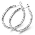 Diamond Cut Hoop Earrings In White Gold by DailySale