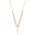 Diamond-Cut Star 14K Gold Three Strand Beaded Layered Necklace by Fine Color Jewels