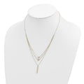 Diamond-Cut Star 14K Gold Three Strand Beaded Layered Necklace by Fine Color Jewels