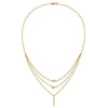 Diamond-Cut Star 14K Gold Three Strand Beaded Layered Necklace