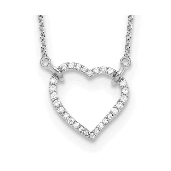 Diamond Heart Pendant Necklaces 1/5 ctw by Fine Color Jewels