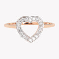Diamond Open Heart 10k Rose Gold Ring by Fine Color Jewels