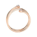 Diamond Spiral 10K Rose Gold Ring by Fine Color Jewels
