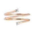 Diamond Spiral 10K Rose Gold Ring by Fine Color Jewels